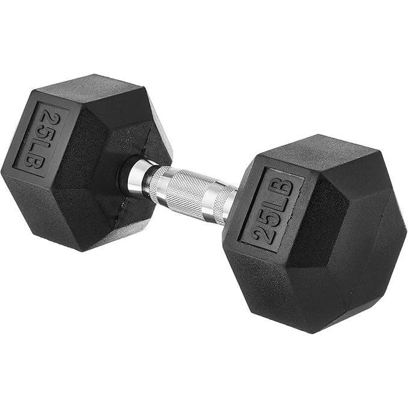 Hex Dumbbell - Rubber Encased Strength Training Hand Weights for Workout & Exercise