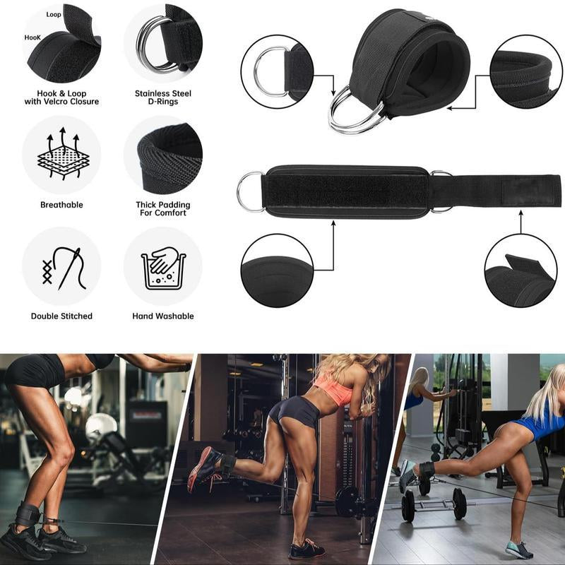 Ankle Resistance Band Set,Ankle Straps with Cuffs & Elastic Bands for Leg and Hip Training, Ideal Fitness Equipment for Home Gym and Christmas Gifts.