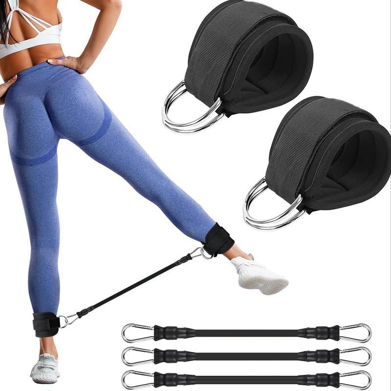 Ankle Resistance Band Set,Ankle Straps with Cuffs & Elastic Bands for Leg and Hip Training, Ideal Fitness Equipment for Home Gym and Christmas Gifts.