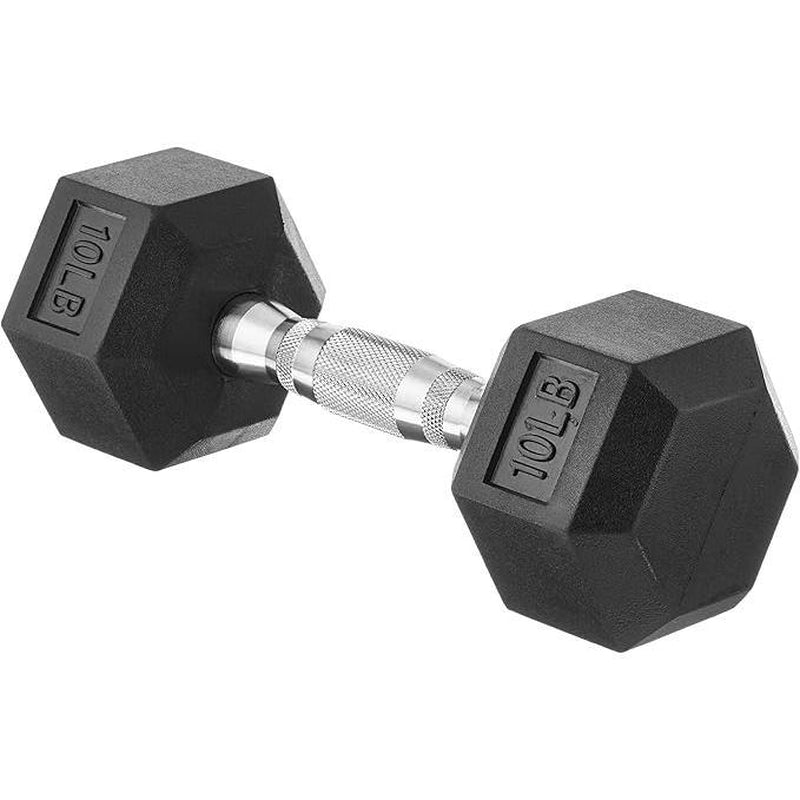 Hex Dumbbell - Rubber Encased Strength Training Hand Weights for Workout & Exercise