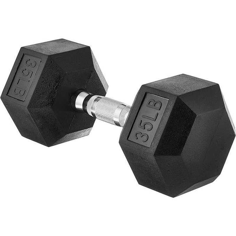 Hex Dumbbell - Rubber Encased Strength Training Hand Weights for Workout & Exercise