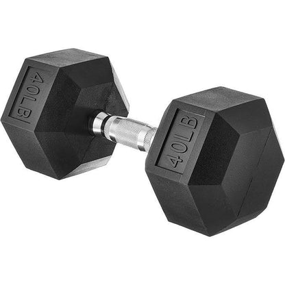 Hex Dumbbell - Rubber Encased Strength Training Hand Weights for Workout & Exercise