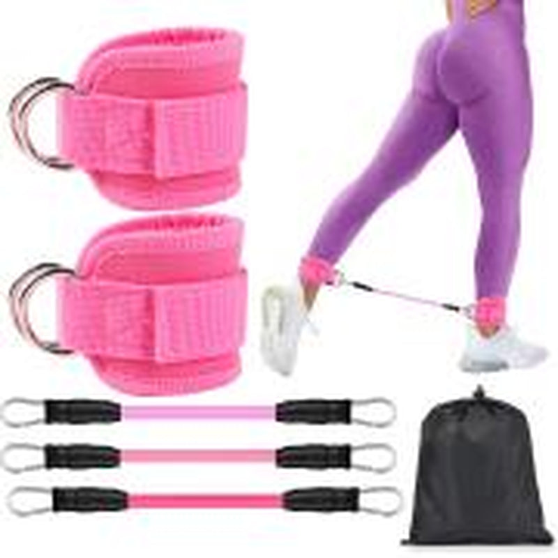 Ankle Resistance Band Set,Ankle Straps with Cuffs & Elastic Bands for Leg and Hip Training, Ideal Fitness Equipment for Home Gym and Christmas Gifts.