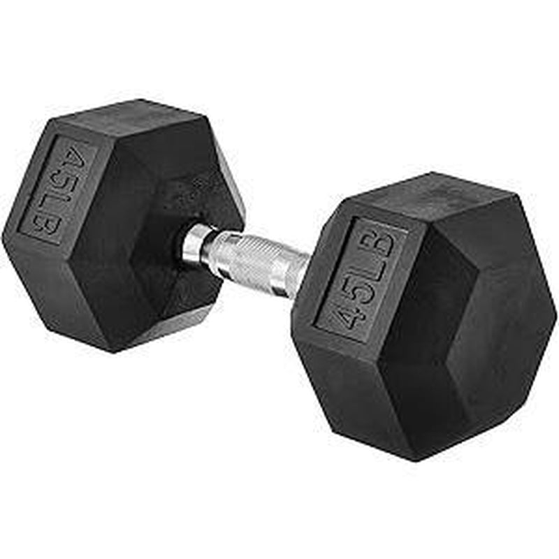 Hex Dumbbell - Rubber Encased Strength Training Hand Weights for Workout & Exercise