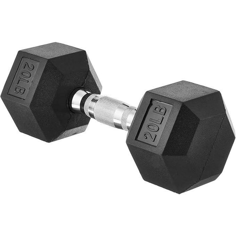 Hex Dumbbell - Rubber Encased Strength Training Hand Weights for Workout & Exercise